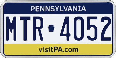 PA license plate MTR4052