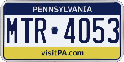 PA license plate MTR4053