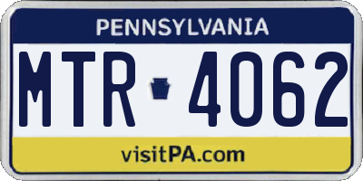 PA license plate MTR4062