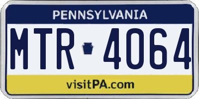 PA license plate MTR4064