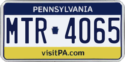 PA license plate MTR4065