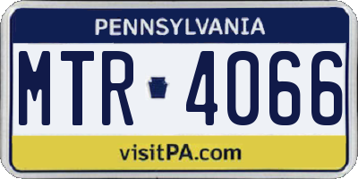PA license plate MTR4066