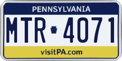 PA license plate MTR4071