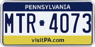 PA license plate MTR4073