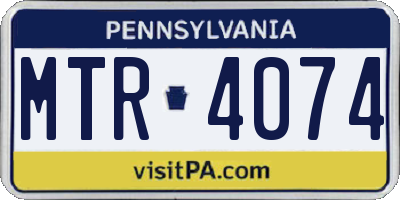 PA license plate MTR4074