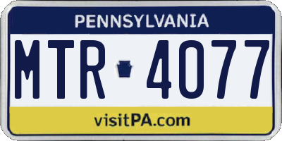 PA license plate MTR4077