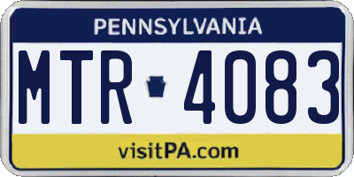 PA license plate MTR4083