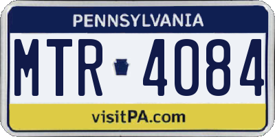 PA license plate MTR4084