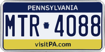 PA license plate MTR4088