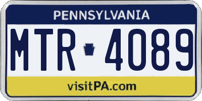 PA license plate MTR4089