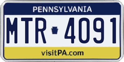 PA license plate MTR4091