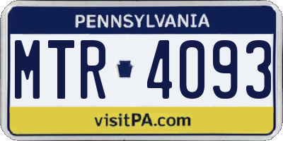 PA license plate MTR4093