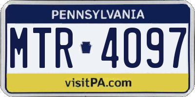 PA license plate MTR4097