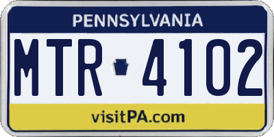 PA license plate MTR4102