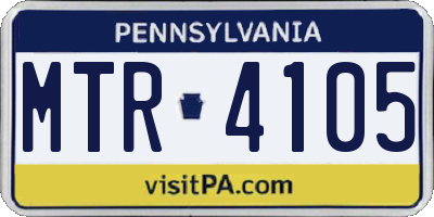 PA license plate MTR4105
