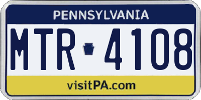 PA license plate MTR4108