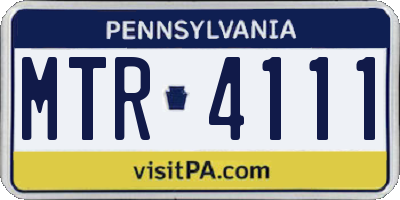 PA license plate MTR4111