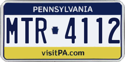 PA license plate MTR4112
