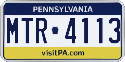 PA license plate MTR4113