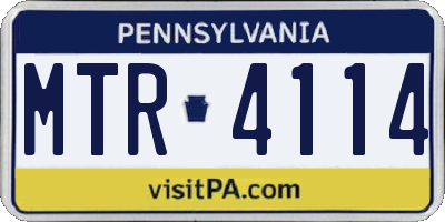 PA license plate MTR4114
