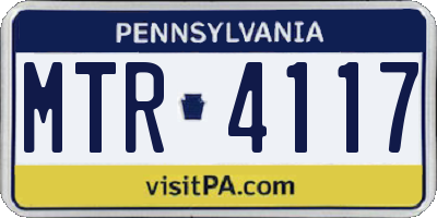 PA license plate MTR4117