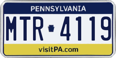 PA license plate MTR4119