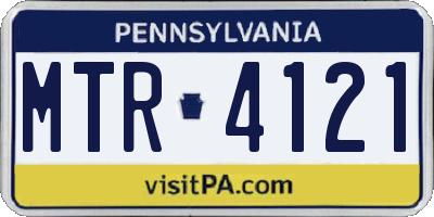 PA license plate MTR4121