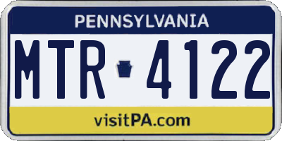 PA license plate MTR4122