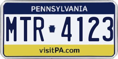 PA license plate MTR4123