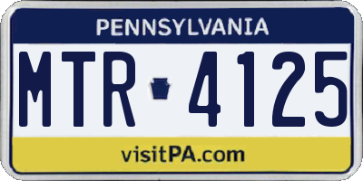 PA license plate MTR4125