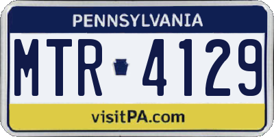 PA license plate MTR4129