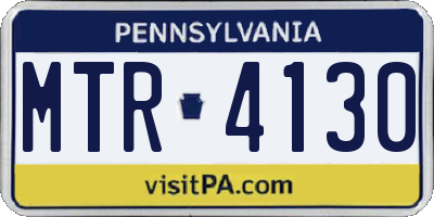 PA license plate MTR4130