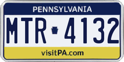 PA license plate MTR4132