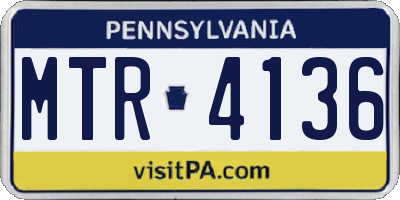 PA license plate MTR4136