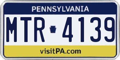 PA license plate MTR4139