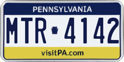 PA license plate MTR4142