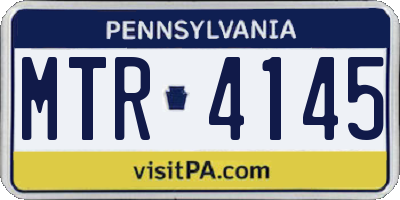 PA license plate MTR4145
