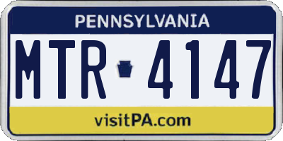 PA license plate MTR4147