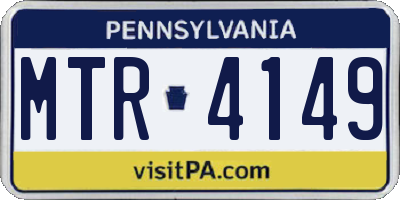 PA license plate MTR4149