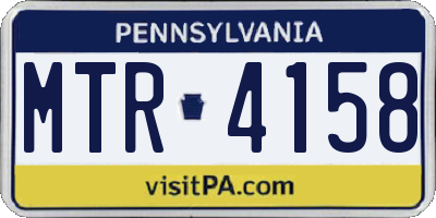 PA license plate MTR4158