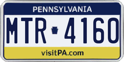 PA license plate MTR4160