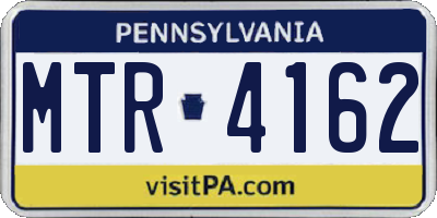 PA license plate MTR4162