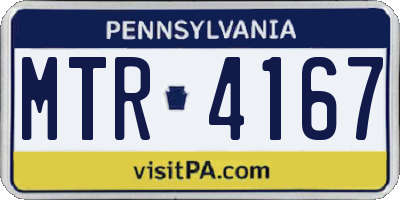 PA license plate MTR4167