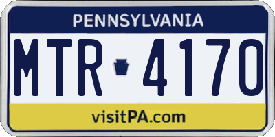 PA license plate MTR4170