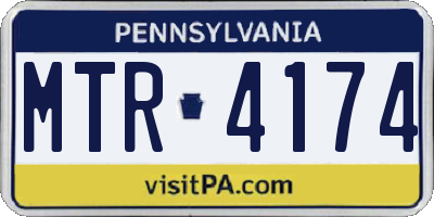 PA license plate MTR4174