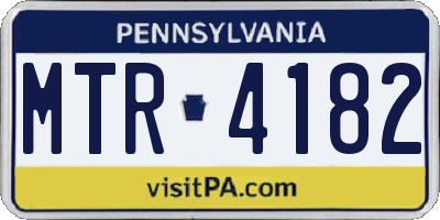 PA license plate MTR4182