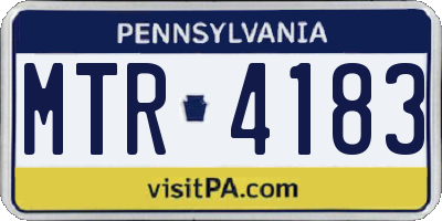 PA license plate MTR4183