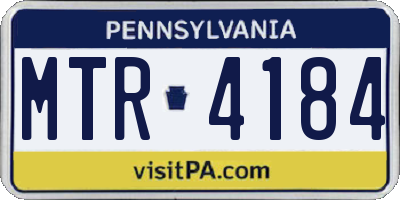 PA license plate MTR4184