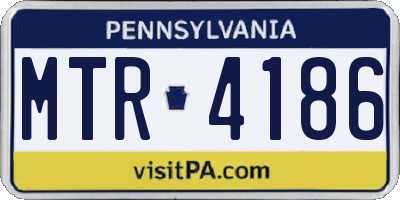 PA license plate MTR4186