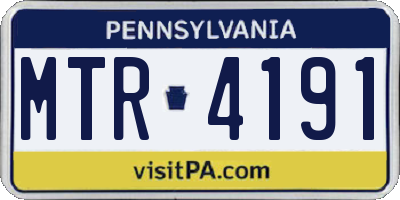 PA license plate MTR4191